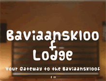 Tablet Screenshot of baviaansklooflodge.com